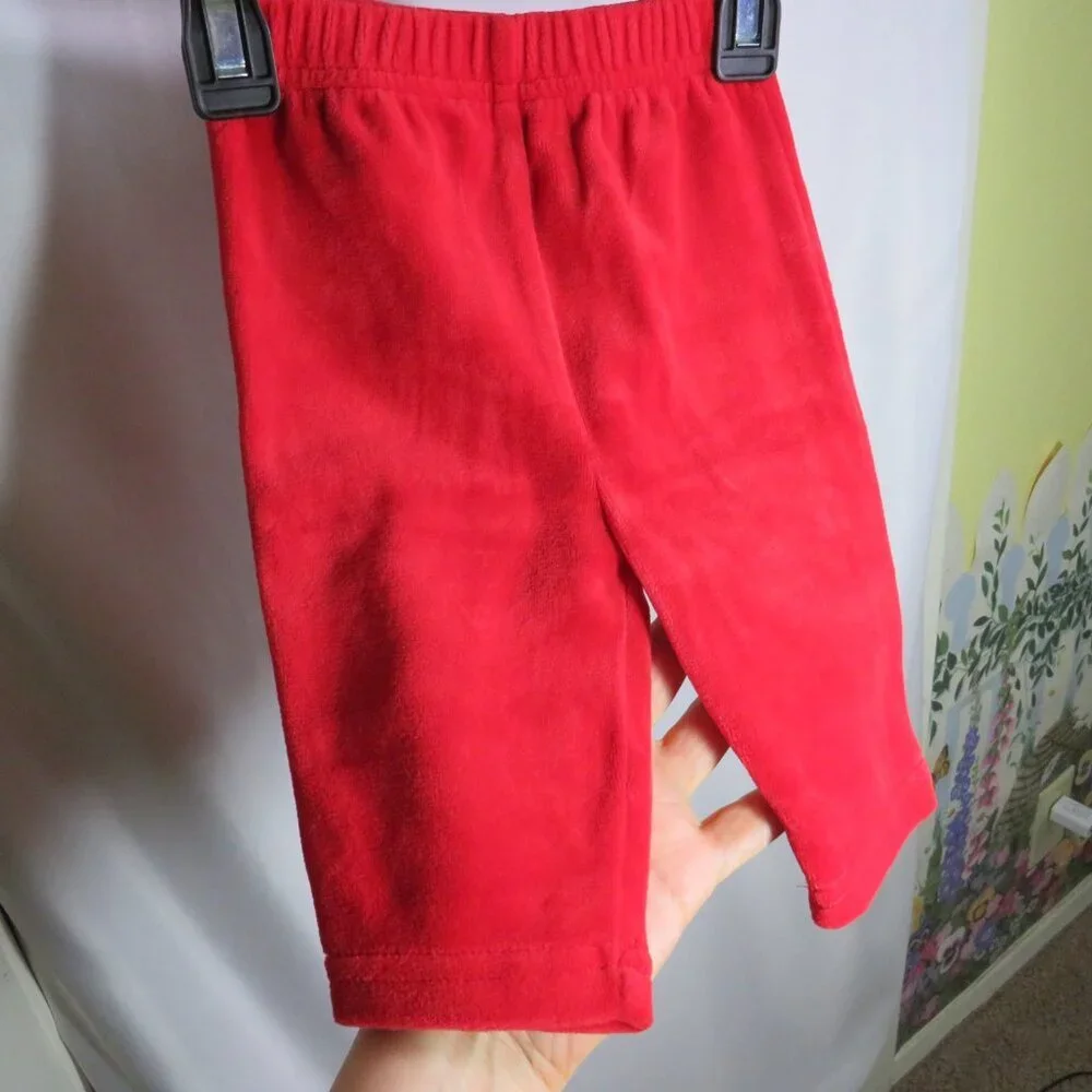Red Snowflake Sweater & Velour Pants 3 months Mixed Set